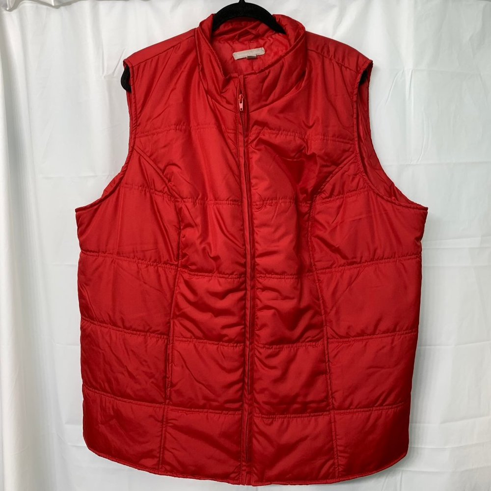 Woman Within Red Puffy Vest